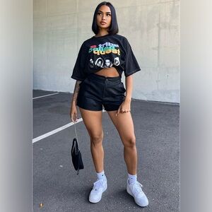 Black Leather Shorts